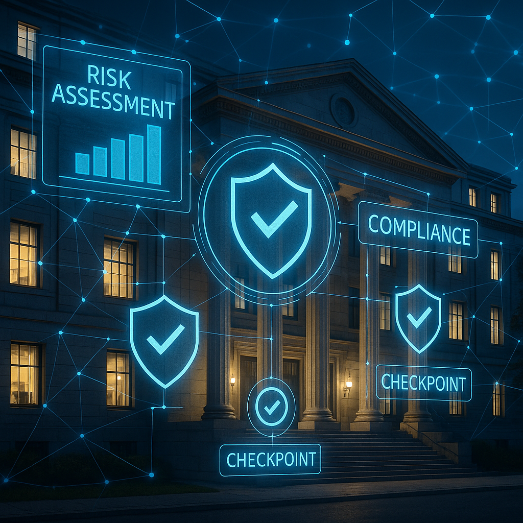 A secure government building with digital network