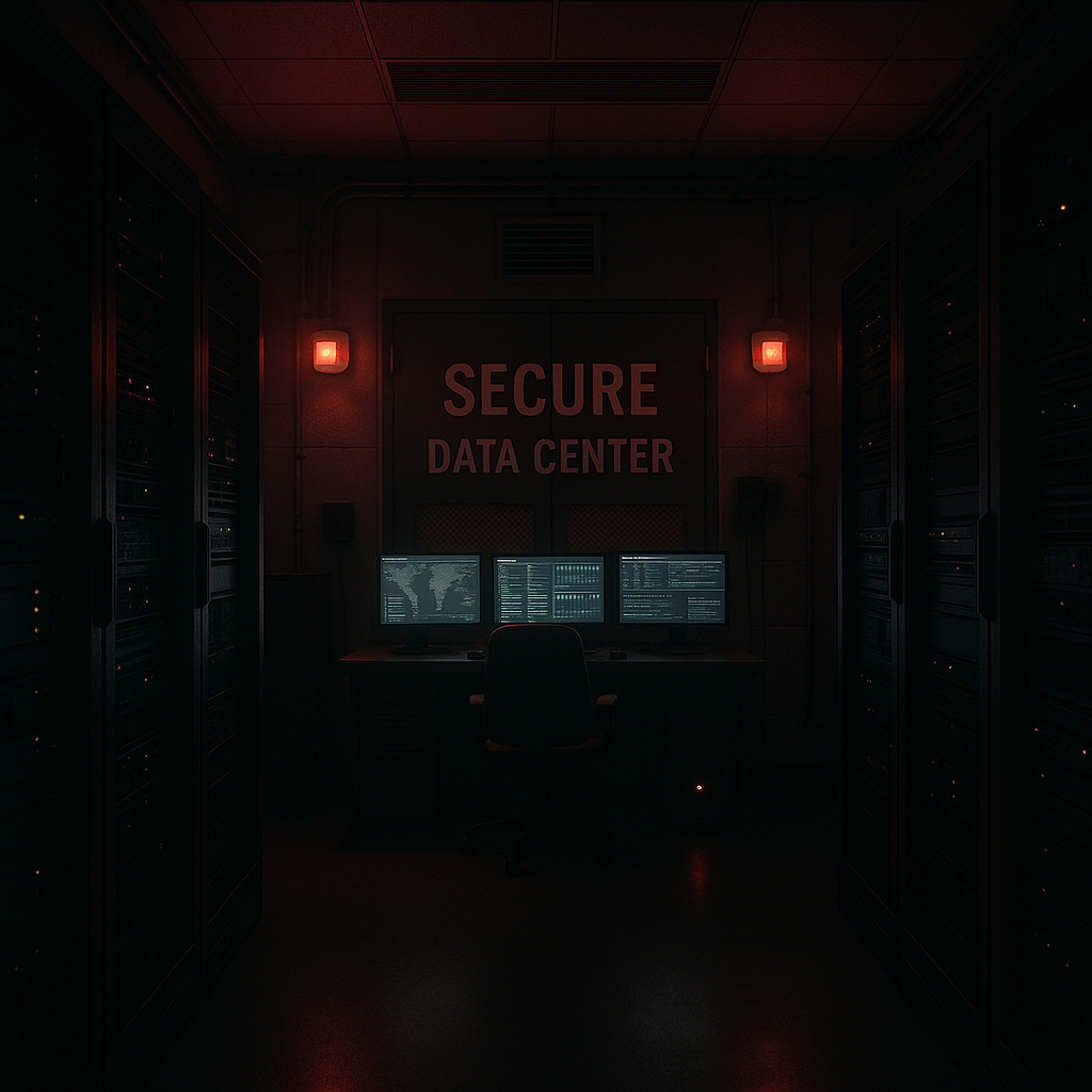 A secure government data center with dimmed emerge
