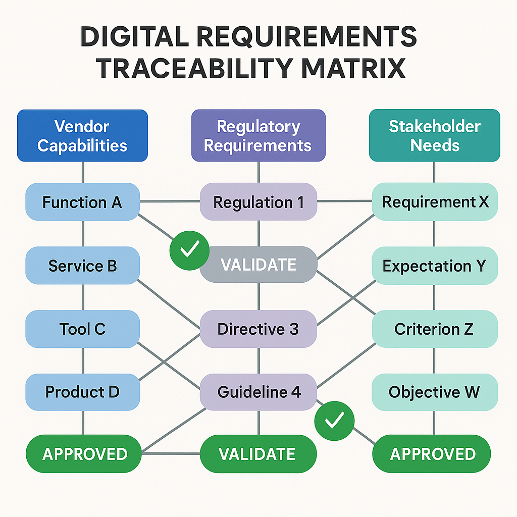 A visual representation of a digital requirements